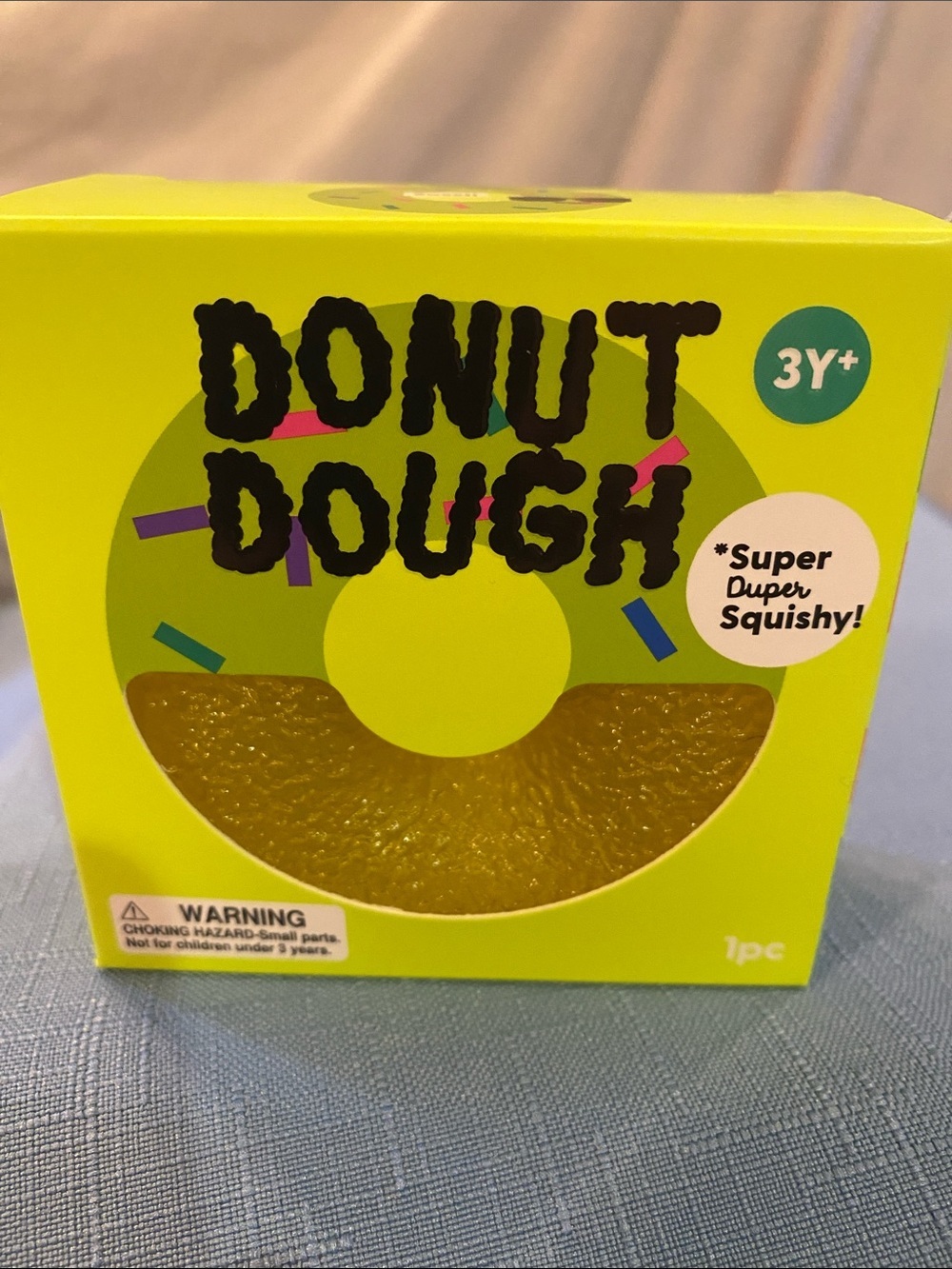 J’adore Donut Dough Sugar Squishy Squeezy Sensory Fidget green/yellow